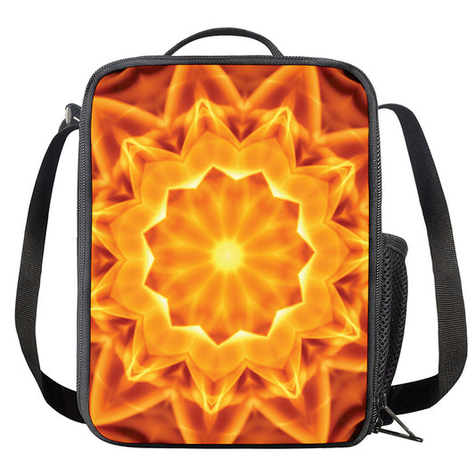 Flame Kaleidoscope Print Crossbody Lunch Bag