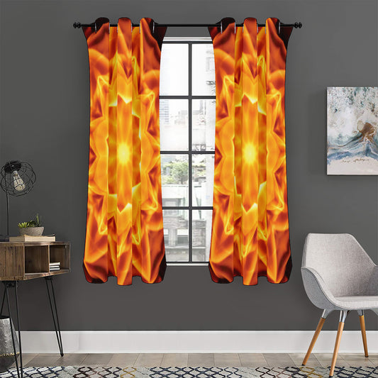 Flame Kaleidoscope Print Curtain