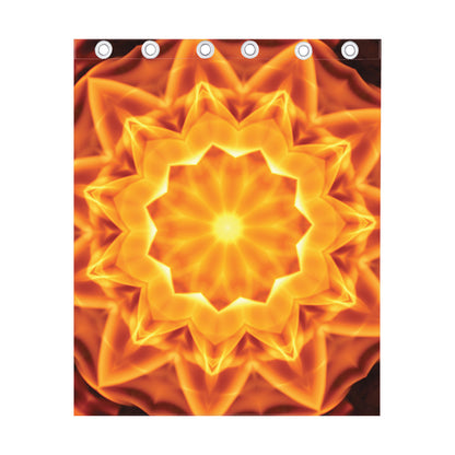 Flame Kaleidoscope Print Curtain