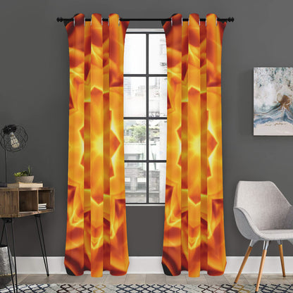Flame Kaleidoscope Print Curtain