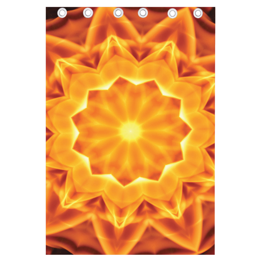 Flame Kaleidoscope Print Curtain