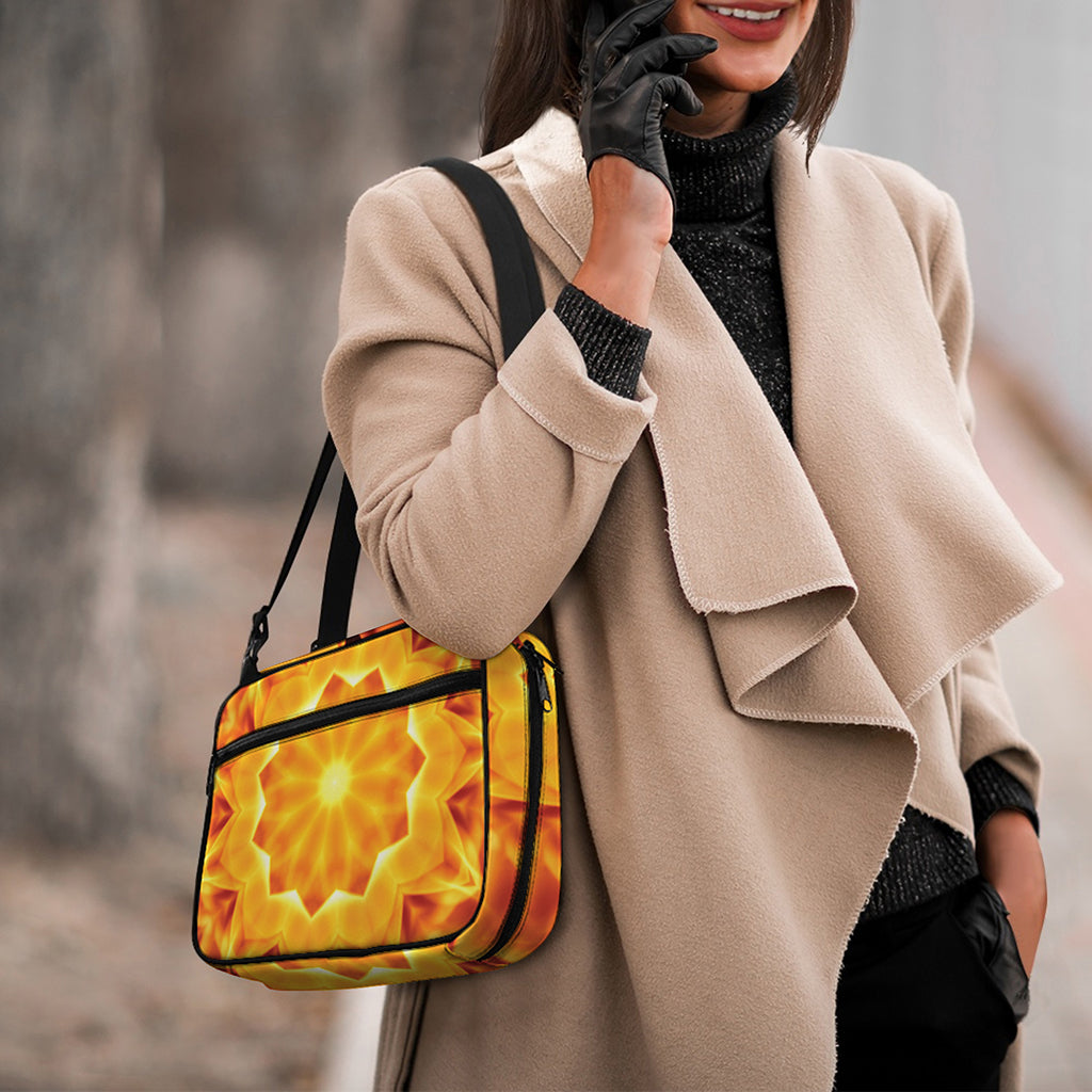 Flame Kaleidoscope Print Double Strap Bible Bag