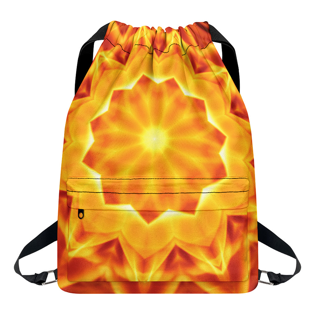 Flame Kaleidoscope Print Drawstring Backpack