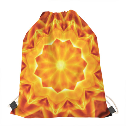 Flame Kaleidoscope Print Drawstring Bag