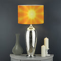Flame Kaleidoscope Print Drum Lamp Shade