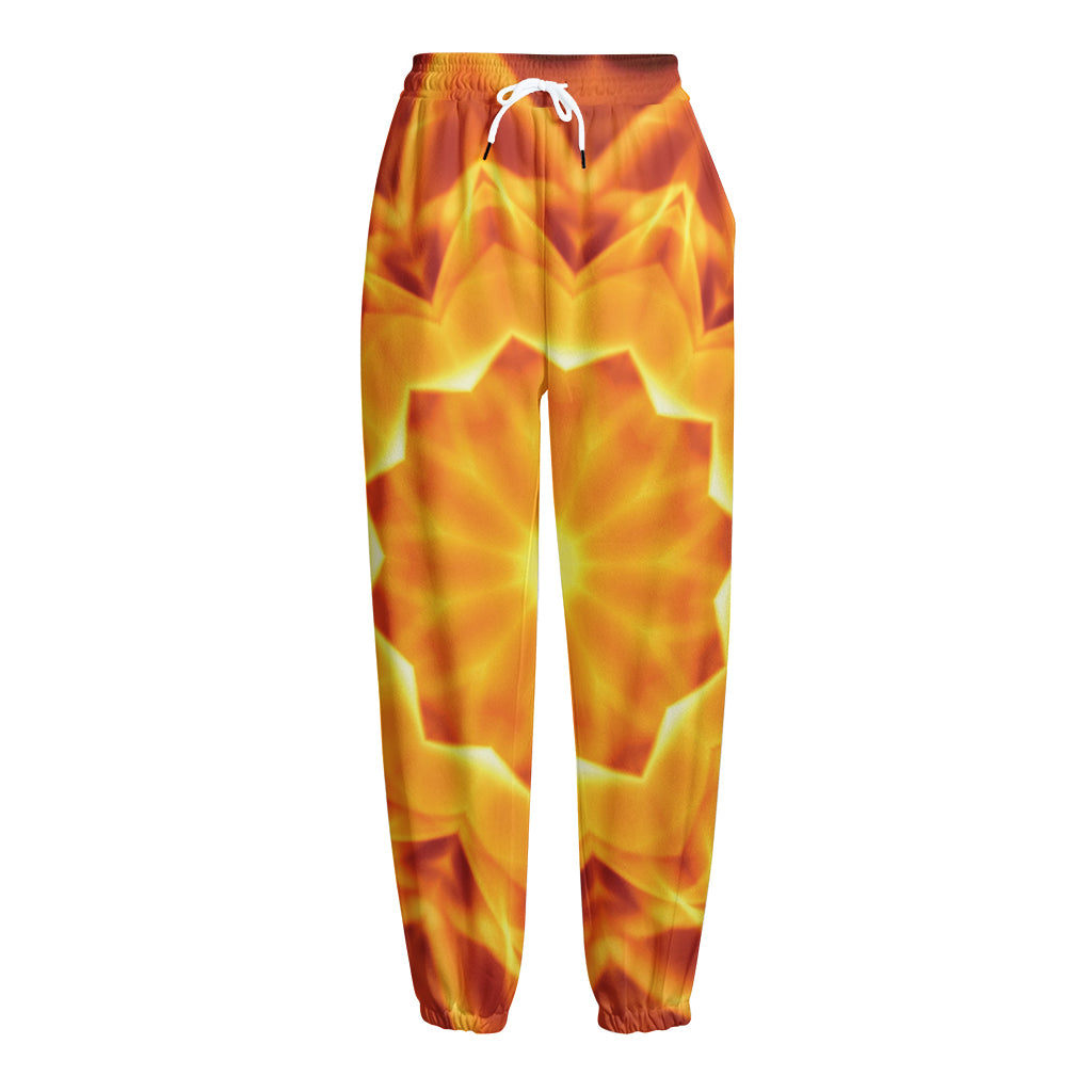 Flame Kaleidoscope Print Fleece Lined Knit Pants