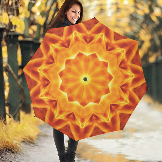 Flame Kaleidoscope Print Foldable Umbrella