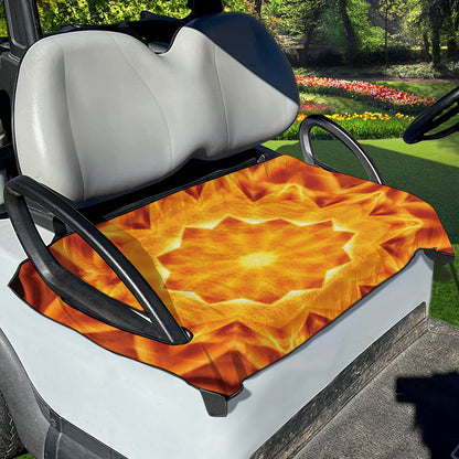 Flame Kaleidoscope Print Golf Cart Seat Cover