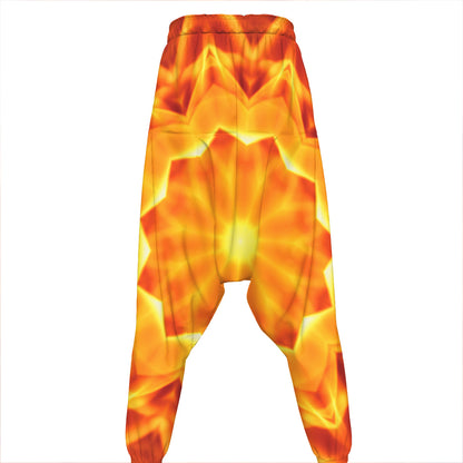 Flame Kaleidoscope Print Hammer Pants