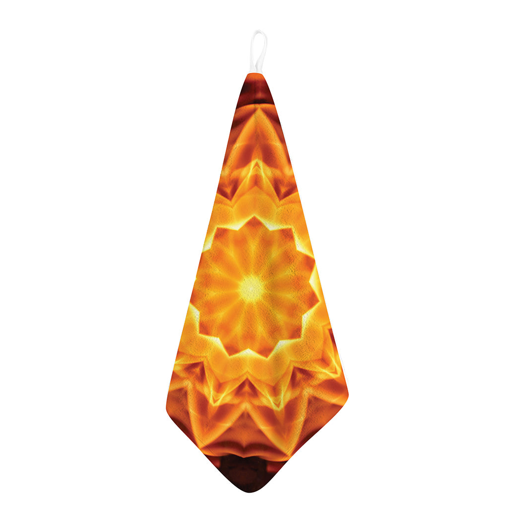 Flame Kaleidoscope Print Hand Towel