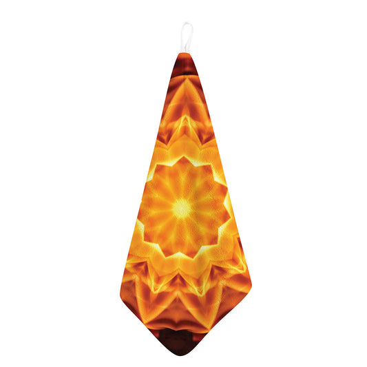 Flame Kaleidoscope Print Hand Towel
