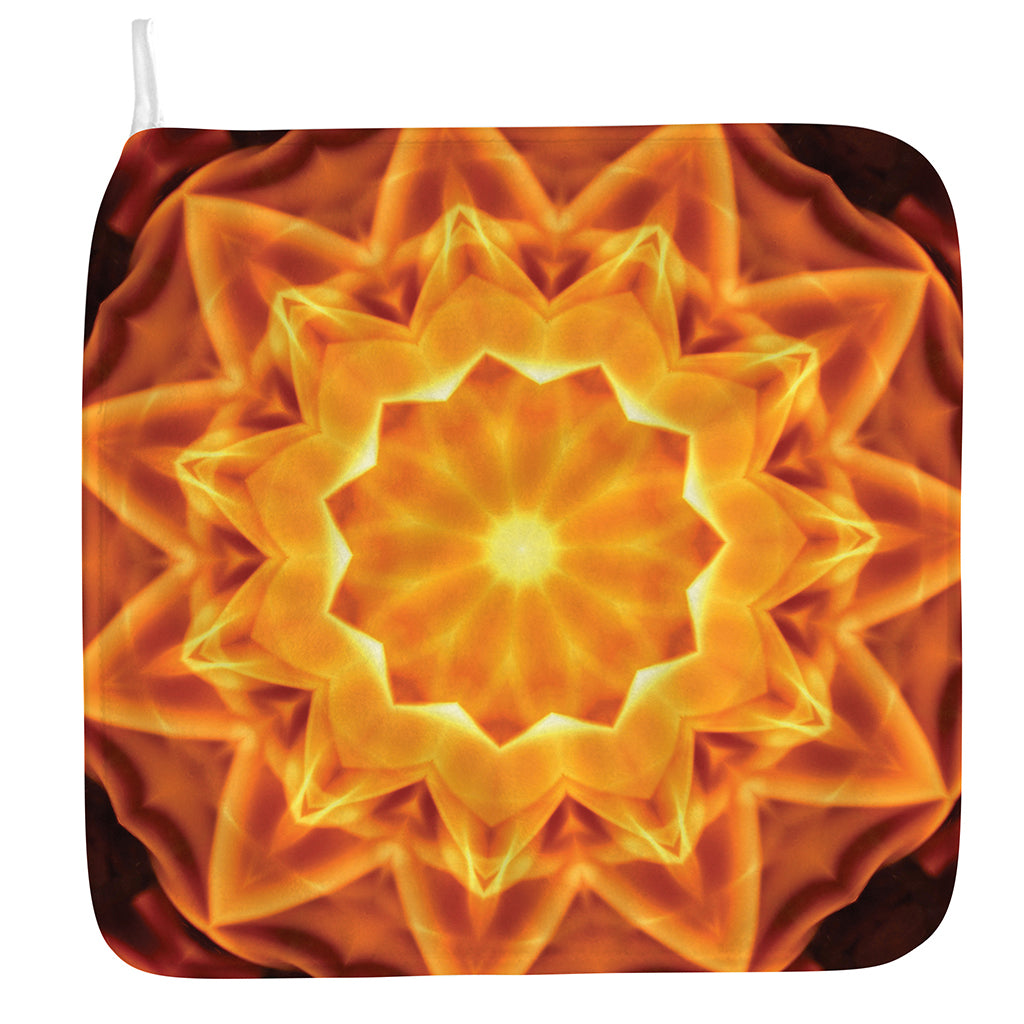 Flame Kaleidoscope Print Hand Towel