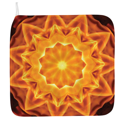 Flame Kaleidoscope Print Hand Towel
