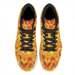 Flame Kaleidoscope Print High Top Leather Sneakers