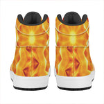 Flame Kaleidoscope Print High Top Leather Sneakers