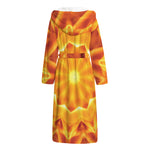 Flame Kaleidoscope Print Hooded Bathrobe