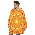 Flame Kaleidoscope Print Hoodie Blanket
