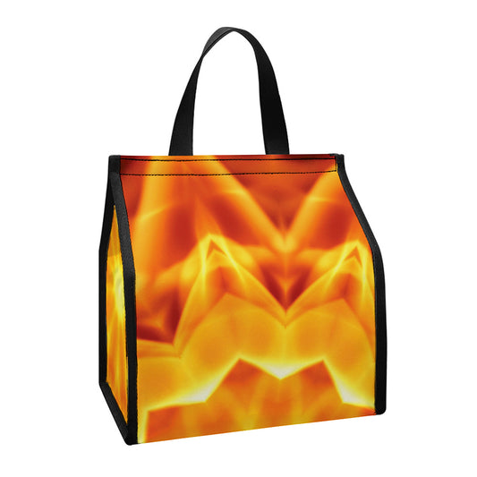 Flame Kaleidoscope Print Insulated Lunch Tote