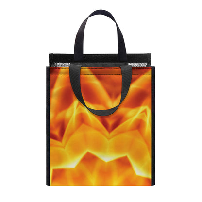 Flame Kaleidoscope Print Insulated Lunch Tote