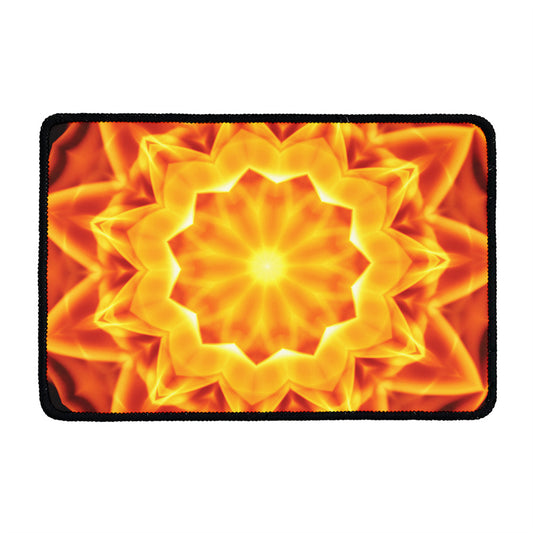 Flame Kaleidoscope Print Kitchen Mat