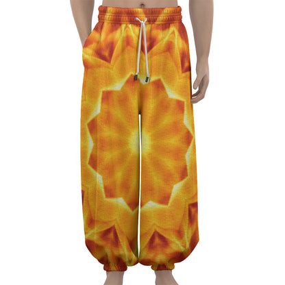 Flame Kaleidoscope Print Lantern Pants
