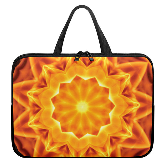 Flame Kaleidoscope Print Laptop Sleeve With Handle