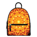 Flame Kaleidoscope Print Leather Backpack