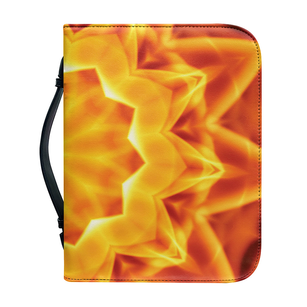 Flame Kaleidoscope Print Leather Bible Cover