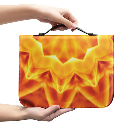 Flame Kaleidoscope Print Leather Bible Cover