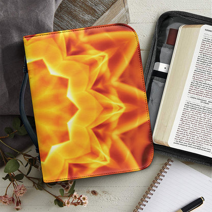 Flame Kaleidoscope Print Leather Bible Cover