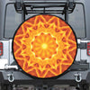 Flame Kaleidoscope Print Leather Spare Tire Cover