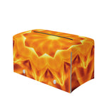 Flame Kaleidoscope Print Leather Tissue Box Cover