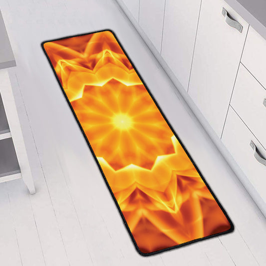 Flame Kaleidoscope Print Long Kitchen Mat