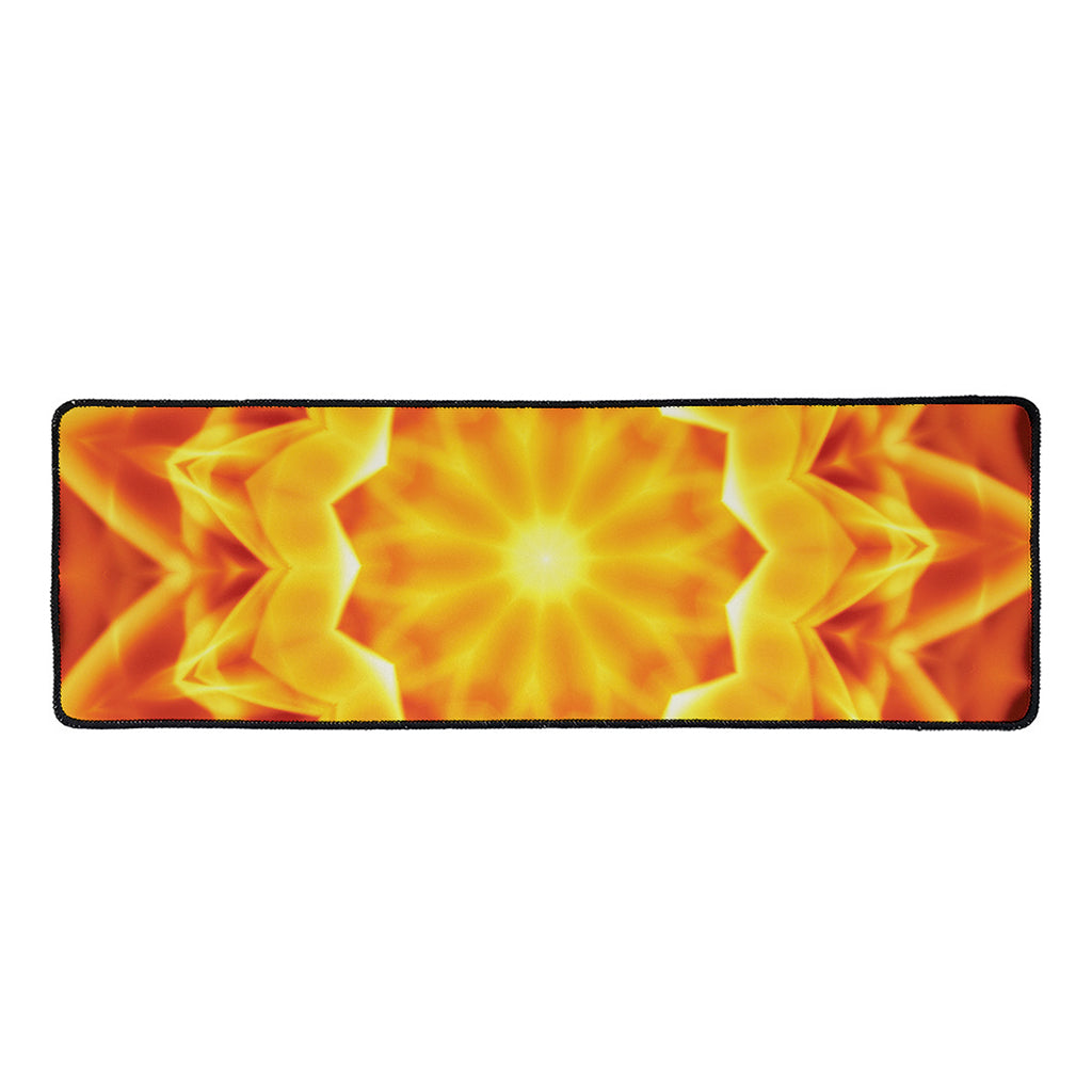 Flame Kaleidoscope Print Long Kitchen Mat