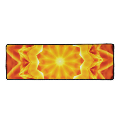 Flame Kaleidoscope Print Long Kitchen Mat