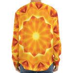 Flame Kaleidoscope Print Long Sleeve Baseball Jersey