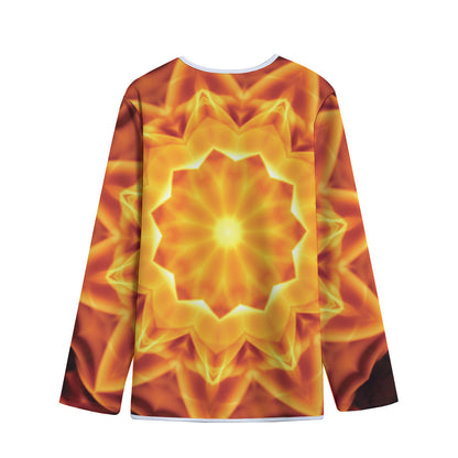 Flame Kaleidoscope Print Long Sleeve Short Coat