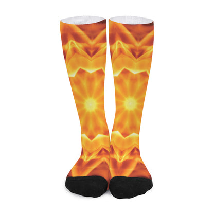 Flame Kaleidoscope Print Long Socks