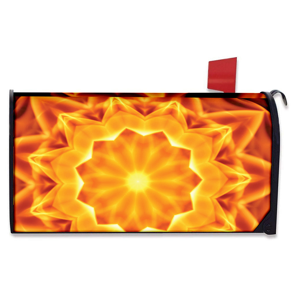 Flame Kaleidoscope Print Mailbox Cover