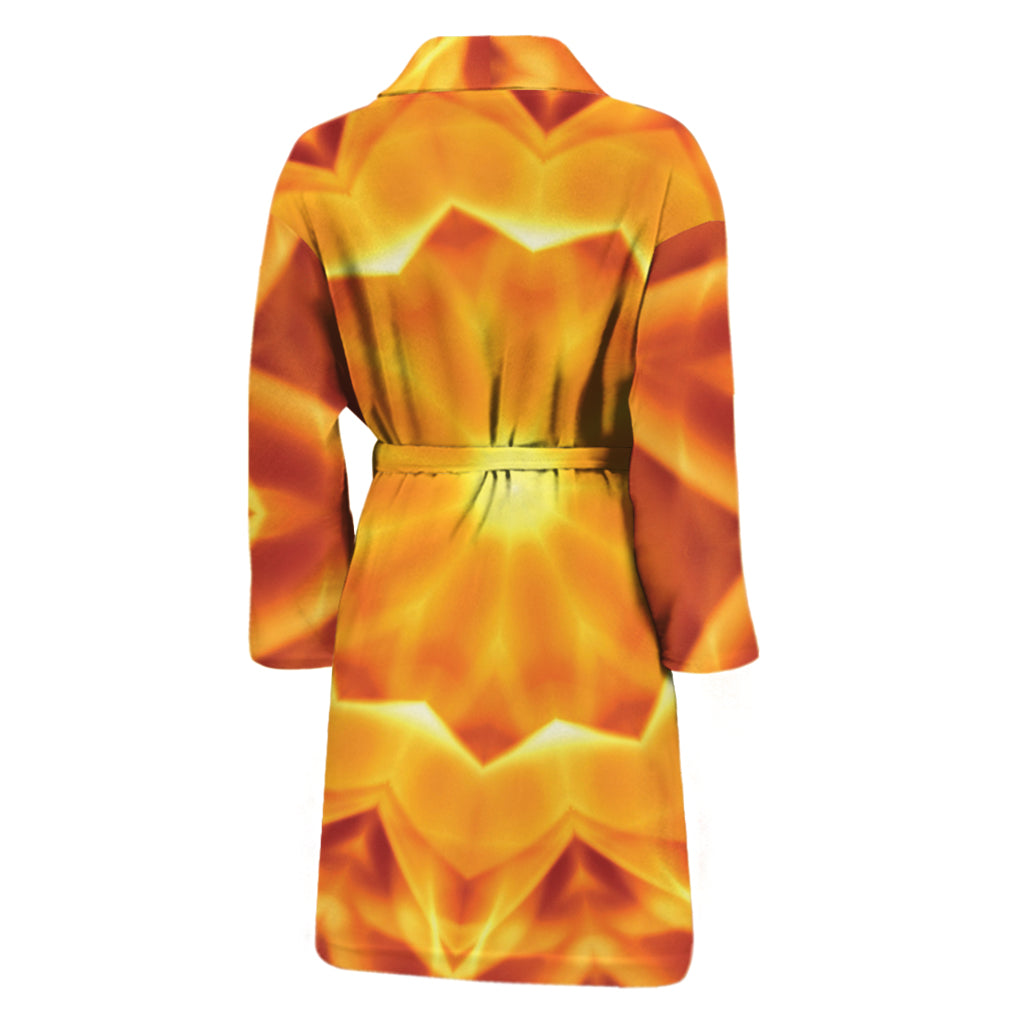 Flame Kaleidoscope Print Men's Bathrobe