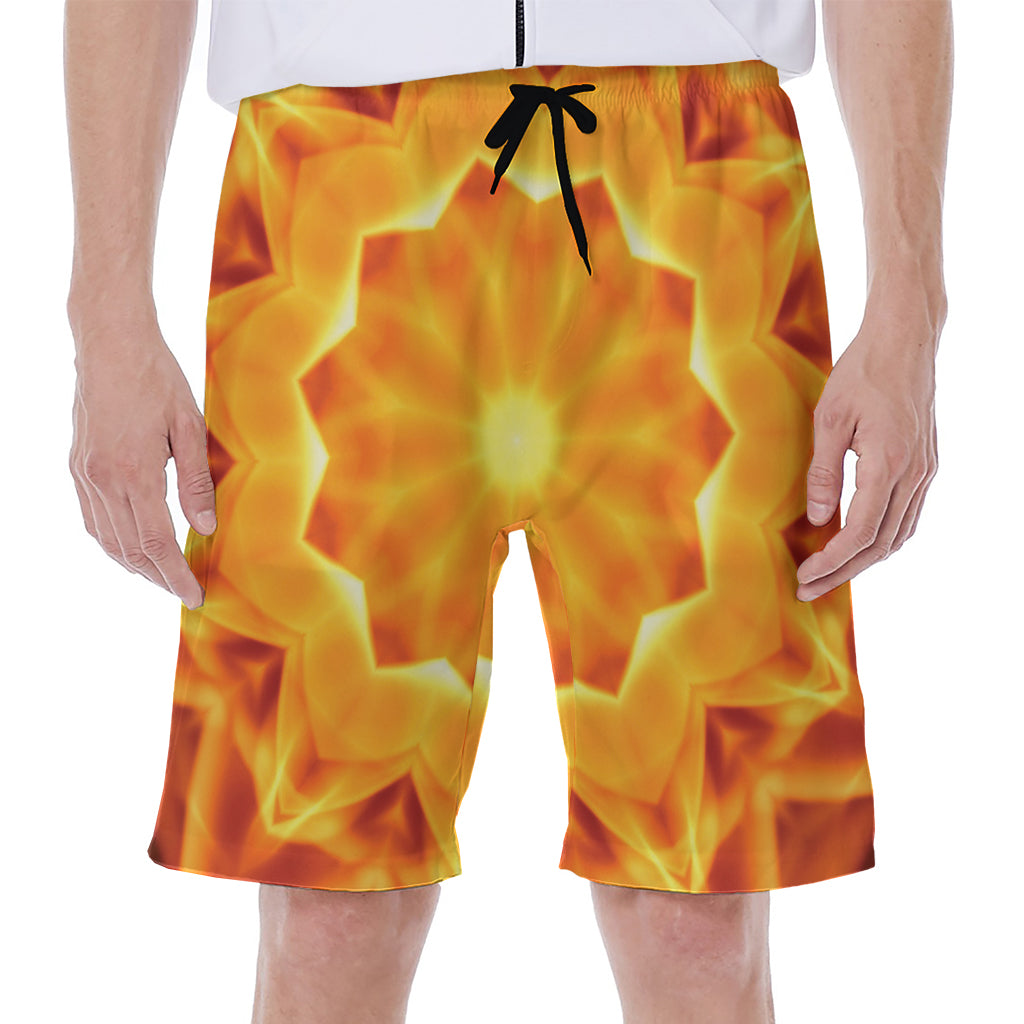 Flame Kaleidoscope Print Men's Beach Shorts