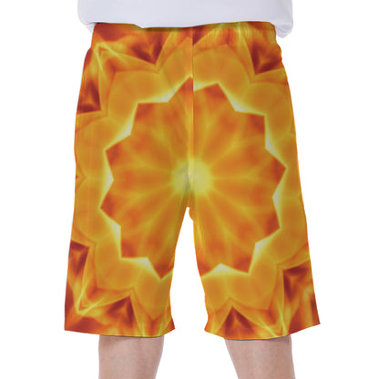Flame Kaleidoscope Print Men's Beach Shorts
