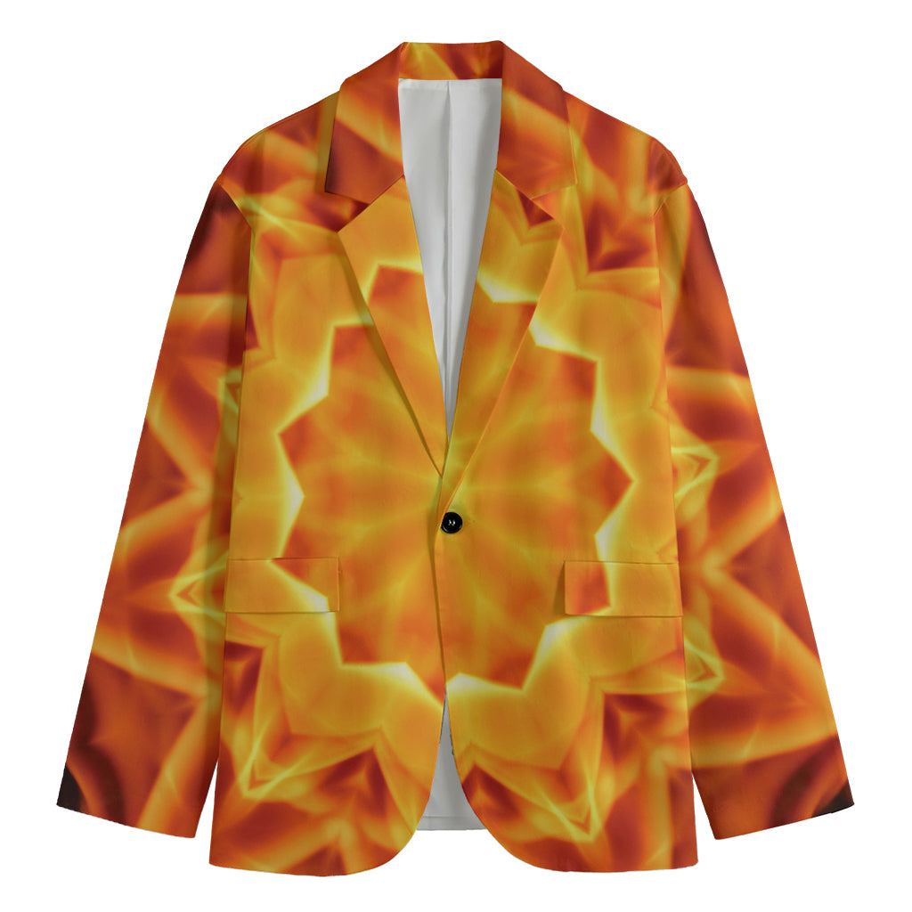 Flame Kaleidoscope Print Men's Blazer