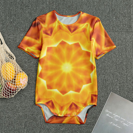 Flame Kaleidoscope Print Men's Bodysuit
