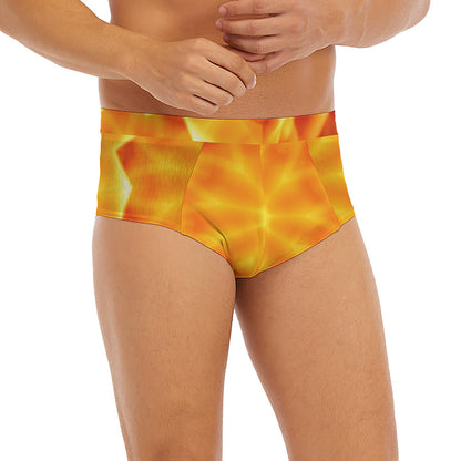 Flame Kaleidoscope Print Men's Briefs