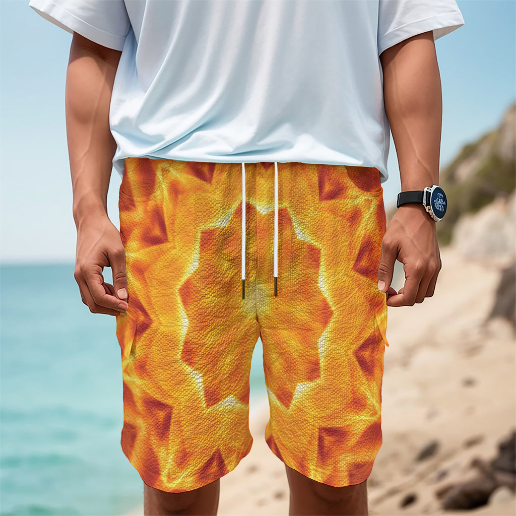 Flame Kaleidoscope Print Men's Cargo Shorts