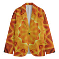 Flame Kaleidoscope Print Men's Cotton Blazer