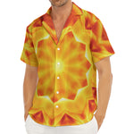 Flame Kaleidoscope Print Men's Deep V-Neck Shirt