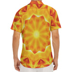 Flame Kaleidoscope Print Men's Deep V-Neck Shirt