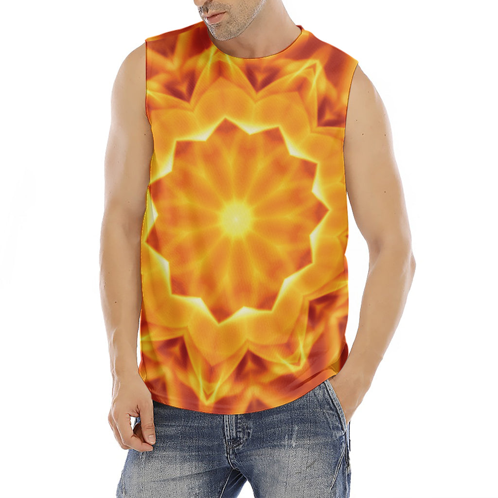 Flame Kaleidoscope Print Men's Fitness Tank Top